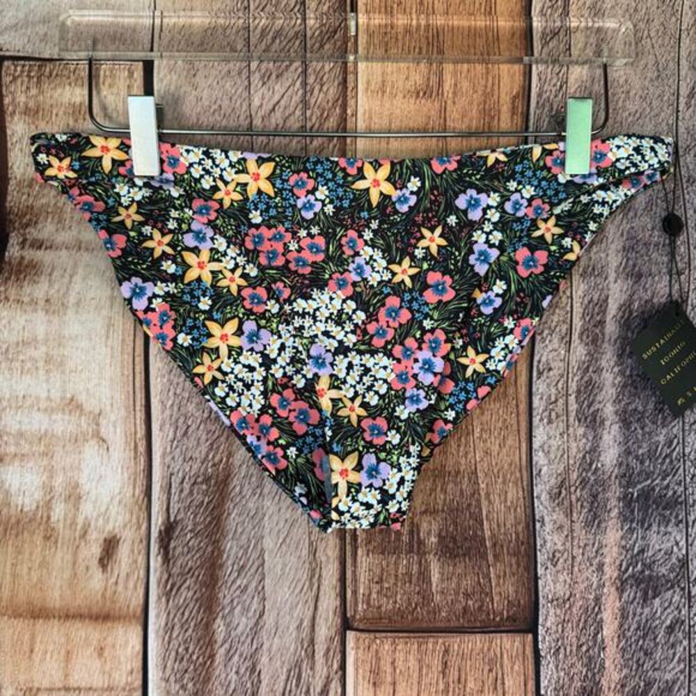 Skatie Swim Bottom Floral Black Size XL Beach Vacation Pool Summer Flower‎